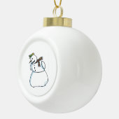 Snowman witte keramische keramische kerstbalversie keramische bal ornament (Rechts)