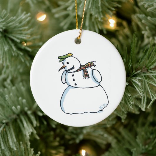Snowman witte keramische siervoorwerpen keramisch ornament (Boom)