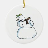 Snowman witte keramische siervoorwerpen keramisch ornament (Voorkant)