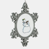 Snowman witte pewter sneeuwvlok kerstversiering tin sneeuwvlok ornament (Links)