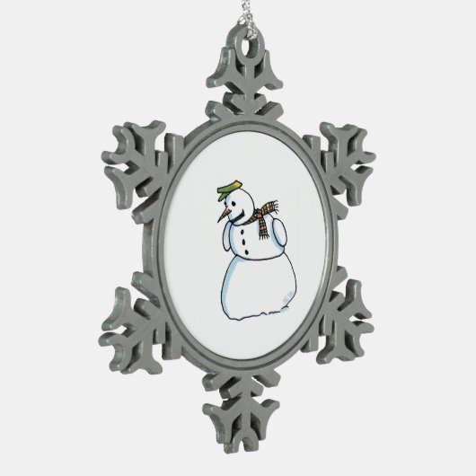 Snowman witte pewter sneeuwvlok kerstversiering tin sneeuwvlok ornament (Links)