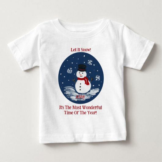 Snowman Wonderful Time Jaar PERSONALISEREN (Voorkant)