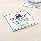 Snowman Wonderful Time Jaar PERSONALISEREN Naam Kartonnen Onderzetters (Gebogen)