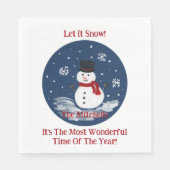 Snowman Wonderful Time Jaar PERSONALISEREN Naam Servet (Voorkant)