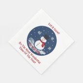 Snowman Wonderful Time Jaar PERSONALISEREN Naam Servet (Hoek)