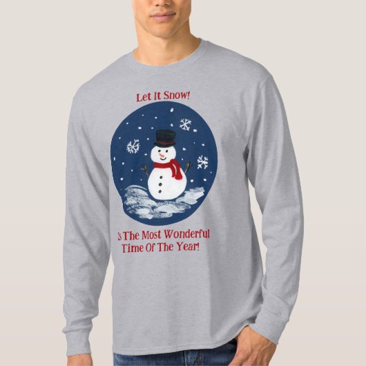 Snowman Wonderful Time Jaar PERSONALISEREN T-shirt (Voorkant)
