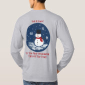 Snowman Wonderful Time Jaar PERSONALISEREN T-shirt (Achterkant)