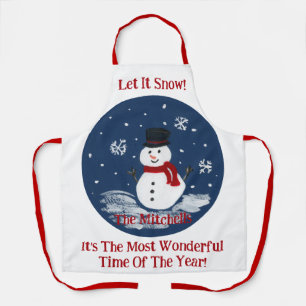 Snowman Wonderful Time Year Unisex PERSONALISEREN Schort