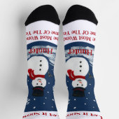 Snowman Wonderful Time Year Unisex PERSONALISEREN Sokken (Top)