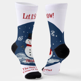 Snowman Wonderful Time Year Unisex PERSONALISEREN Sokken