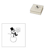 Snowman Wood Art Stamp Rubberstempel (Gestempeld)