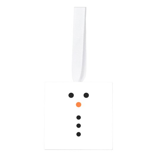 Snowman Wooden Cube Christmas Ornament (Voorkant)