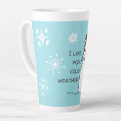 Snowman woont in koude weerstand latte mok (Linkerhoek)