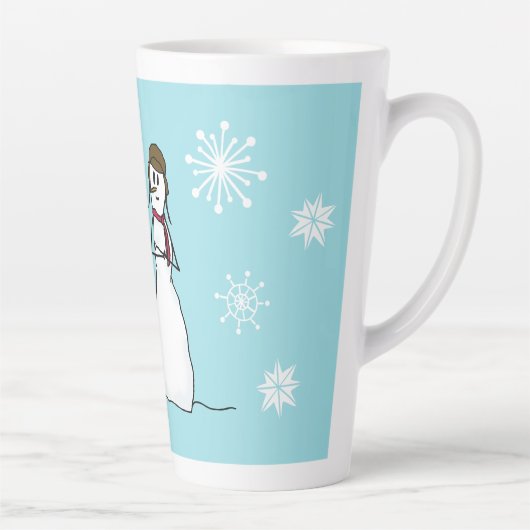 Snowman woont in koude weerstand latte mok (Rechts)