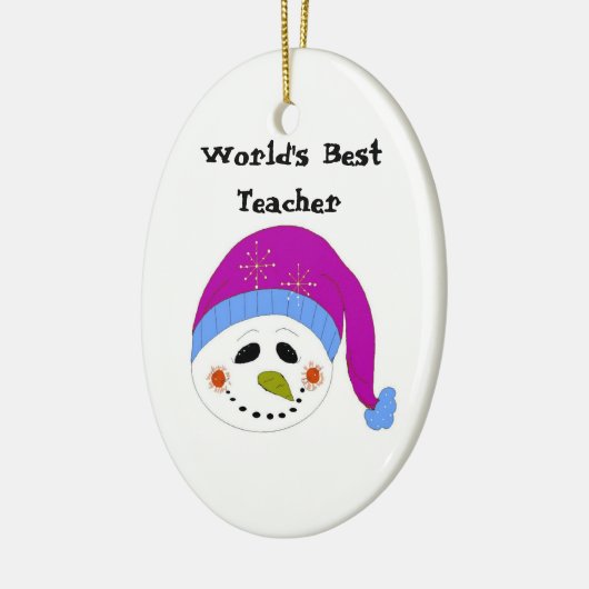 Snowman World's beste leraar Keramisch Ornament (Links)