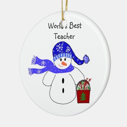 Snowman World's beste leraar Keramisch Ornament (Links)