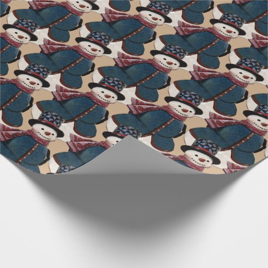 Snowman Wrapping Paper Cadeaupapier (Hoek)