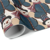 Snowman Wrapping Paper Cadeaupapier (Rol Hoek)