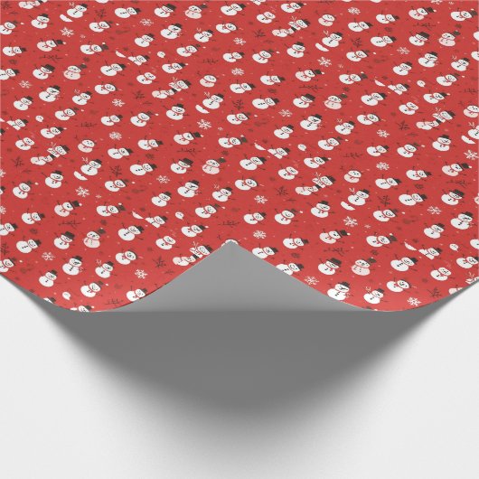 Snowman Wrapping Paper Cadeaupapier (Hoek)