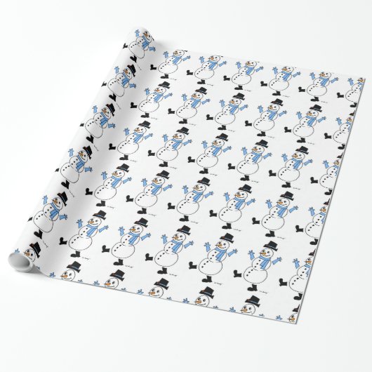 Snowman Wrapping Paper Cadeaupapier (Uitgerold)
