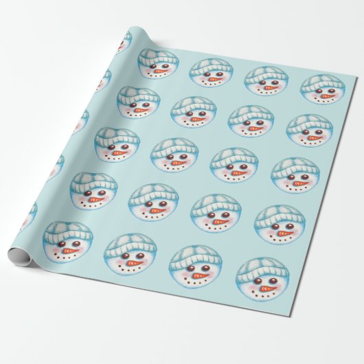 Snowman Wrapping Paper Cadeaupapier (Uitgerold)