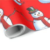 Snowman Wrapping Paper Cadeaupapier (Rol Hoek)