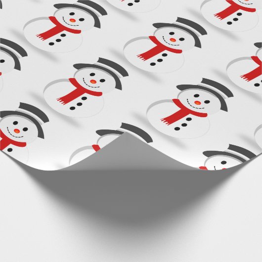 Snowman Wrapping Paper (Plain) Cadeaupapier (Hoek)