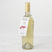 Snowman Wreath Holiday Bottle Hanger Label (Schuin)