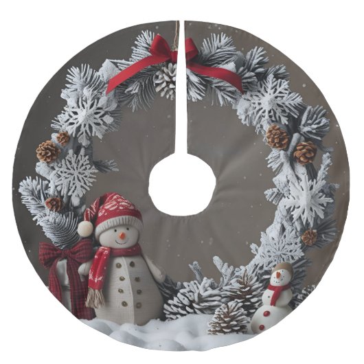 Snowman Wreath Kerstboom Rok (Voorkant)