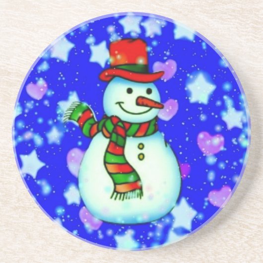Snowman Zandsteen Onderzetter (Voorkant)