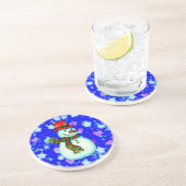 Snowman Zandsteen Onderzetter (Zijkant)