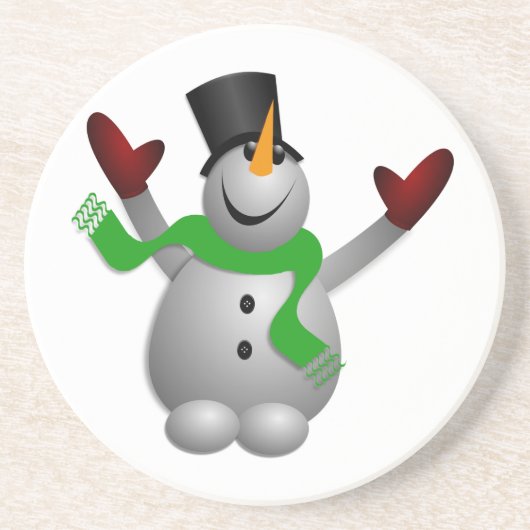 Snowman Zandsteen Onderzetter (Voorkant)