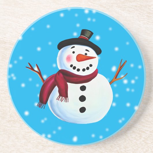 Snowman Zandsteen Onderzetter (Voorkant)