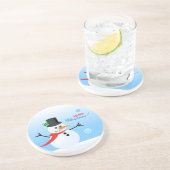 Snowman Zandsteen Onderzetter (Zijkant)
