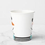 Snowman ziet Blauwgroen blauwe Bowtie Black Buffal Papieren Bekers (Links)