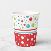 Snowman ziet met een warme cacaokleurige kerst papieren bekers (Achterkant)