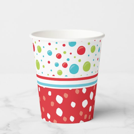 Snowman ziet met een warme cacaokleurige kerst papieren bekers (Achterkant)