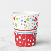 Snowman ziet met een warme cacaokleurige kerst papieren bekers (Rechts)