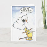 Snowman zonder wapens feestdagen kaart<br><div class="desc">sneeuwpop zonder armen</div>