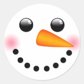 Snowmangezicht Ronde Sticker (Voorkant)