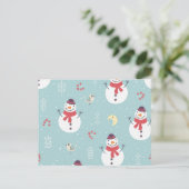 Snowmanpatroon Briefkaart (Staand voorkant)