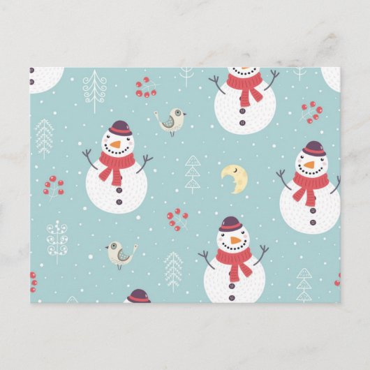 Snowmanpatroon Briefkaart (Voorkant)