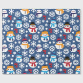 Snowmans en Snowflakes naadloos patroon Cadeaupapier (Vlak)