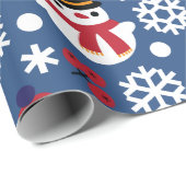 Snowmans en Snowflakes naadloos patroon Cadeaupapier (Rol Hoek)