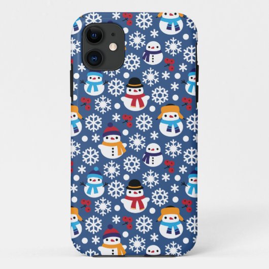 Snowmans en Snowflakes naadloos patroon Case-Mate iPhone Case (Achterkant)