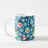 Snowmans en Snowflakes naadloos patroon Koffiemok (Links)