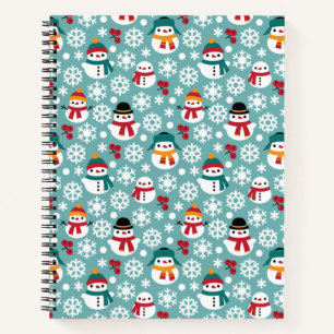 Snowmans en Snowflakes naadloos patroon Notitieboek