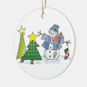Snowman's kerst keramisch ornament (Links)