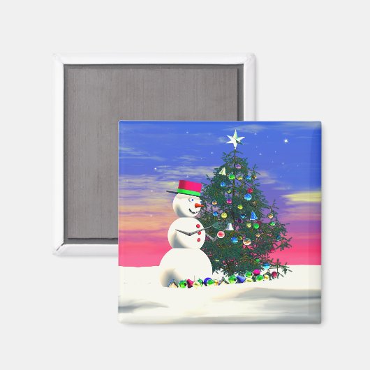 Snowman's kerst magneet (Voorkant / Achterkant)