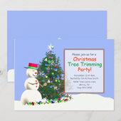 Snowman's kerstboom trimmen kaart (Voorkant / Achterkant)